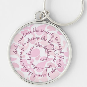 Porte-clés Porte - clé rose de prière de sérénité de Cam