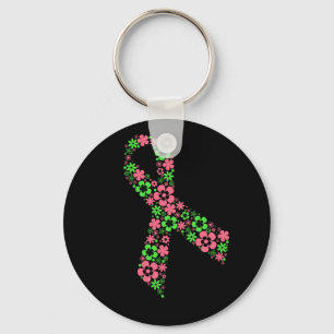 Porte-clés porte - clé rose de ruban de fleur - noir