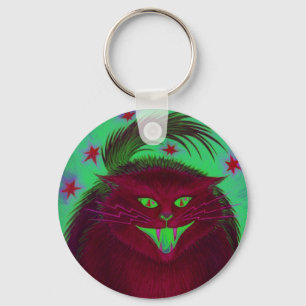Porte-clés Porte - clé rouge chat effrayant