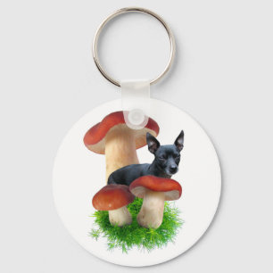 Porte-clés Porte - clé rouge de chien de champignon