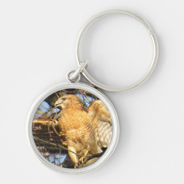 Porte-clés porte - clé Rouge-épaulé de faucon (Devant)