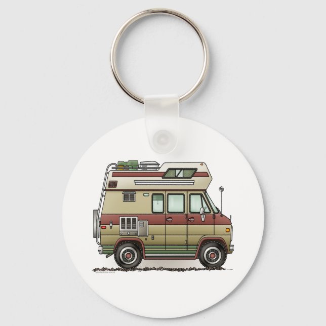 Porte-clés Porte - clé RV Van Camper personnalisé (Recto)