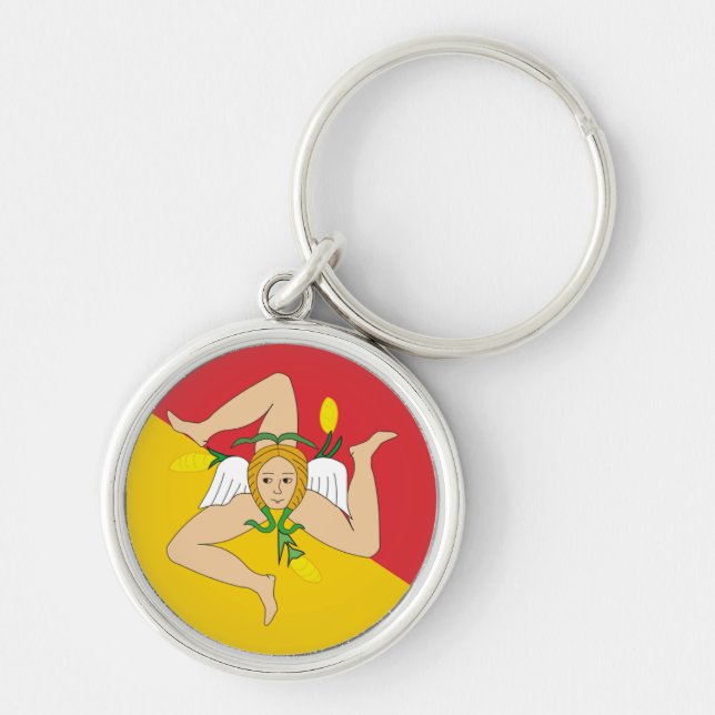 Porte-clés Porte - clé sicilien de logo de drapeau (Devant)