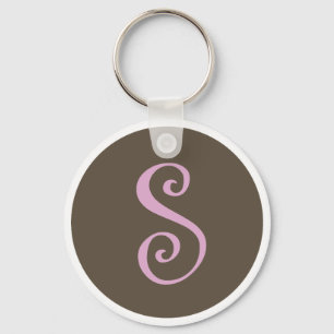 Porte-clés Porte - clé simplement Brown et rose "S "