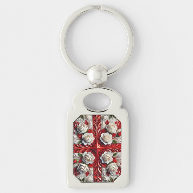 Porte-clés Porte - clé spécial avec design Rose anglais (Devant)