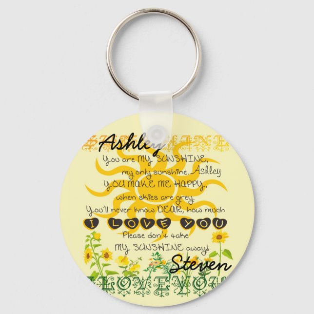 Porte-clés Porte - clé Sunshine personnalisé (Recto)