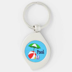 Porte-clés Porte - clé sur mesure avec Beach Ball et Pool Umb