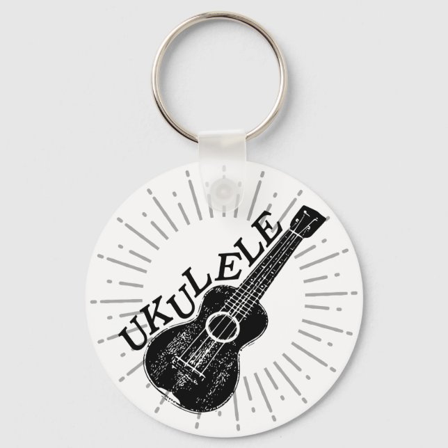 Porte-clés Porte - clé Texte Et Image Ukulele (Recto)