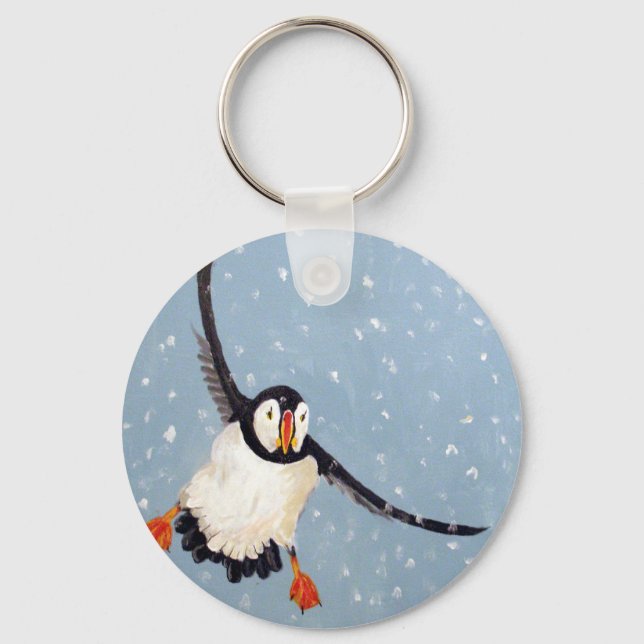 Porte-clés porte - clé "Un Puffin Joueur" (Recto)