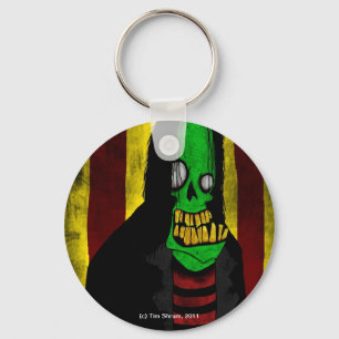 Porte-clés Porte - clé vert de sourire de zombi