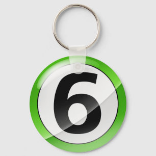 Porte-clés Porte - clé vert du numéro 6