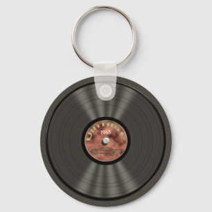 Porte-clés Porte - clé vintage de disques de vinyle (rouge)