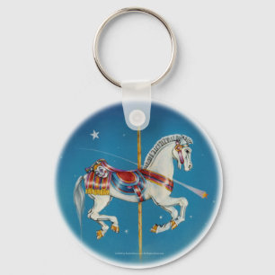 Porte-clés Porte - clés - Cheval de carrousel rouge, blanc et