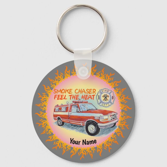 Porte-clés Porte - clés de pompiers du Chaser de fumée (Recto)