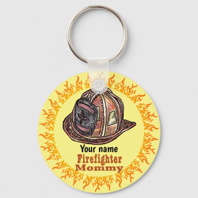 Porte-clés Porte - clés de pompiers maman (Recto)