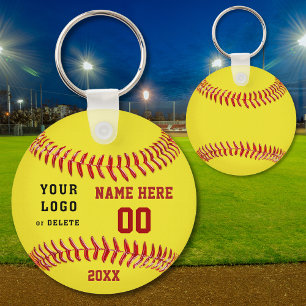 Porte-clés Porte - clés de softball personnalisé Votre texte 