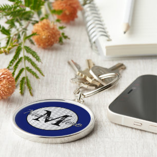 Porte-clés Porte - clés décorés d'un monogramme et