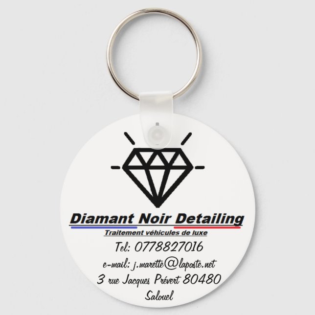 Porte-clés Porte clés Diamant Noir Détail (Recto)