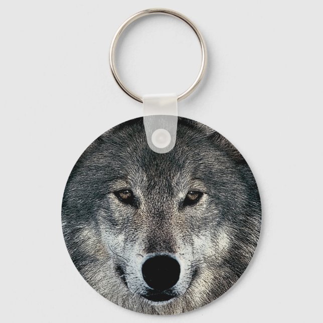 Porte-clés Porte - clés du loup gris (Recto)