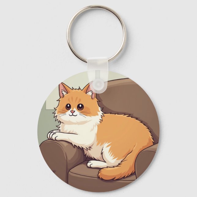 Porte-clés Porte - clés & Lanyards (Chat mignon avec visage B (Recto)