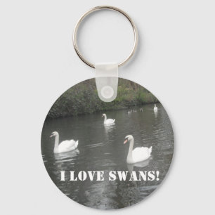 Porte-clés Porte - clés Swans Natation, I Love Swans