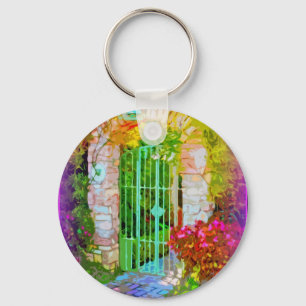 Porte-clés Porte colorée de voûte en pierre