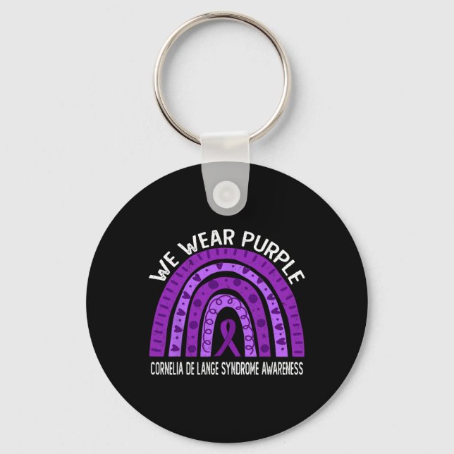 Porte-clés Porter Le Violet Pour L'Accompagné Du Syndrome De  (Recto)