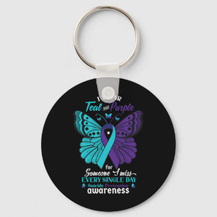 Porte-clés Porter Turquoise Et Violet Suicide Sensibilisation