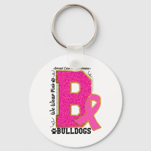 Porte-clés Portez des Bulldogs roses Sensibilisation au cance