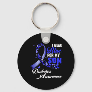 Porte-clés Portez du bleu pour mon fils T1d de sensibilisatio