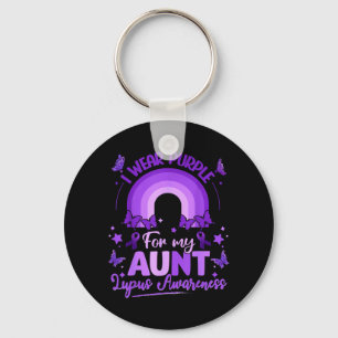 Porte-clés Portez du violet pour la tante Rainbow Purple Lupu