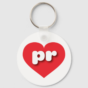 Porte-clés Porto Rico coeur rouge - J'aime pr