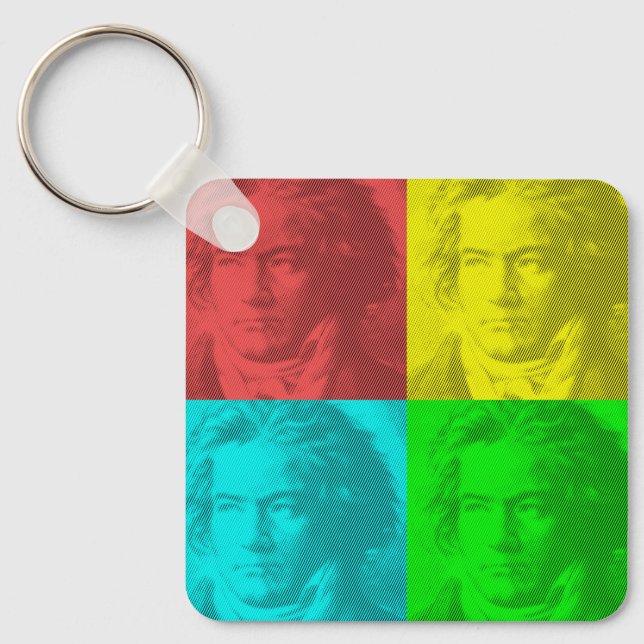 Porte-clés Portrait Beethoven En Carré (Recto)