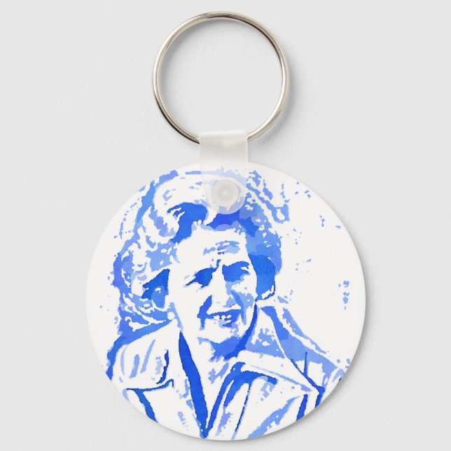 Porte-clés Portrait d'art pop Margaret Thatcher (Recto)