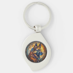 Porte-clés Portrait de Berger Allemand Coloré
