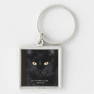 Porte-clés Portrait de chat noir