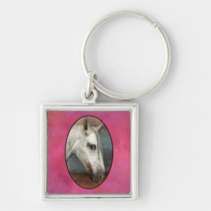 Porte-clés Portrait de Cheval Andalou Gris Dappé