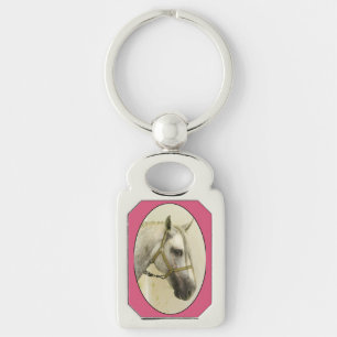 Porte-clés Portrait de cheval d'un Gris de pomme Andalou