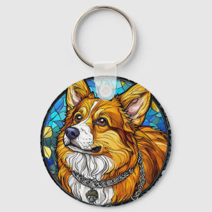 Porte-clés Portrait de chien Corgi