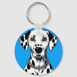 Porte-clés Portrait de chien dalmate avec Arrière - plan dyna