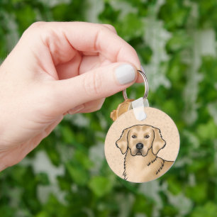 Porte-clés Portrait de chien de dessin animé mignon Retriever