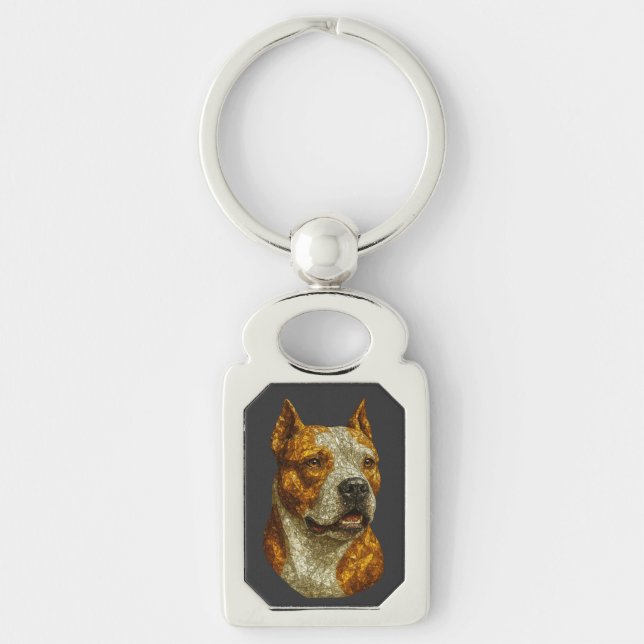 Porte-clés Portrait de chien Pitbull (Devant)