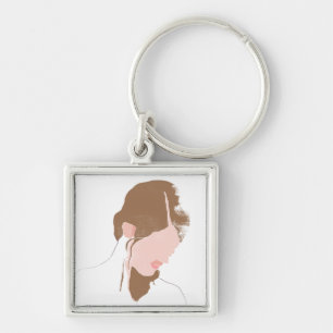 Porte-clés Portrait de contours moderne