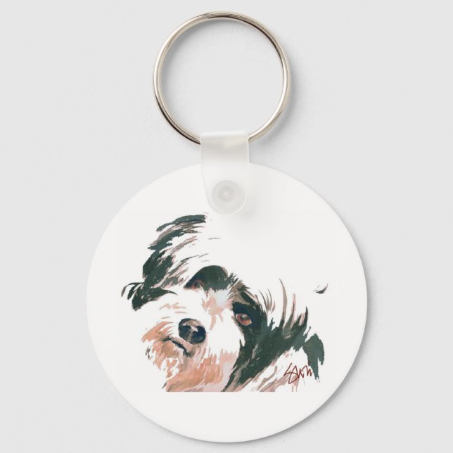 Porte-clés Portrait de Tibétain Terrier (Recto)