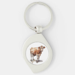 Porte-clés Portrait de vache de ferme rustique