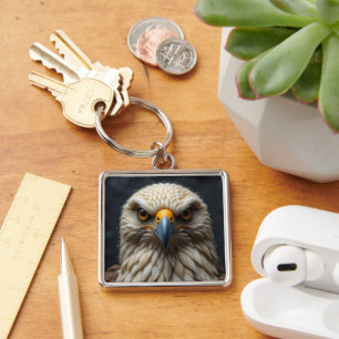 Porte-clés Portrait d'oiseaux feuillés
