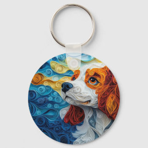 Porte-clés Portrait du chien Charles King Cavalier