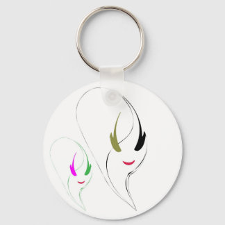 Porte-clés portrait fille visage vecteur beauté