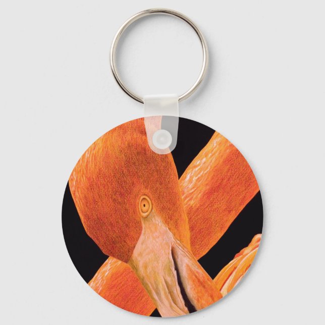 Porte-clés Portrait Flamant rose (Recto)