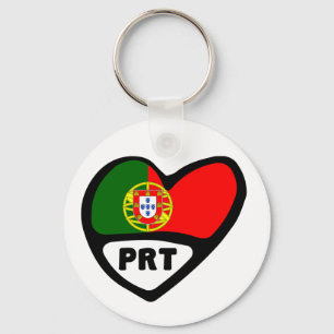 Porte-clés Portugal Code Pays Drapeau Clavier Coeur, PRT